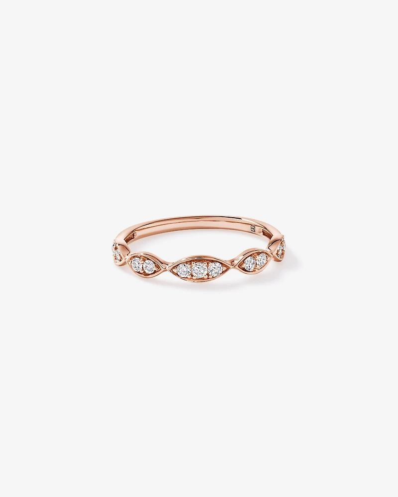 0.20TW Diamond Twist Wedding Band 14kt Rose Gold