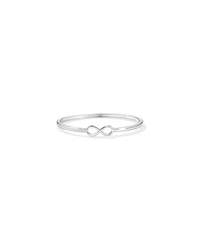 Diamond Accent Infinity Oval Hinge Bangle in Sterling Silver