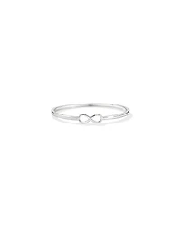 Diamond Accent Infinity Oval Hinge Bangle in Sterling Silver