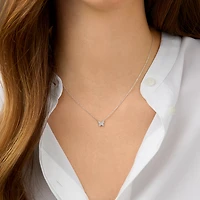 Collier à pendentif papillon en argent sterling avec diamants