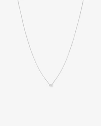 0.50TW Lab Diamond Solitaire Emerald Cut Necklace in Silver