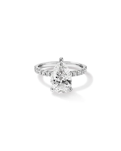 3.50 Carat TW Pear Cut Laboratory-Grown Diamond Engagement Ring 18kt White Gold
