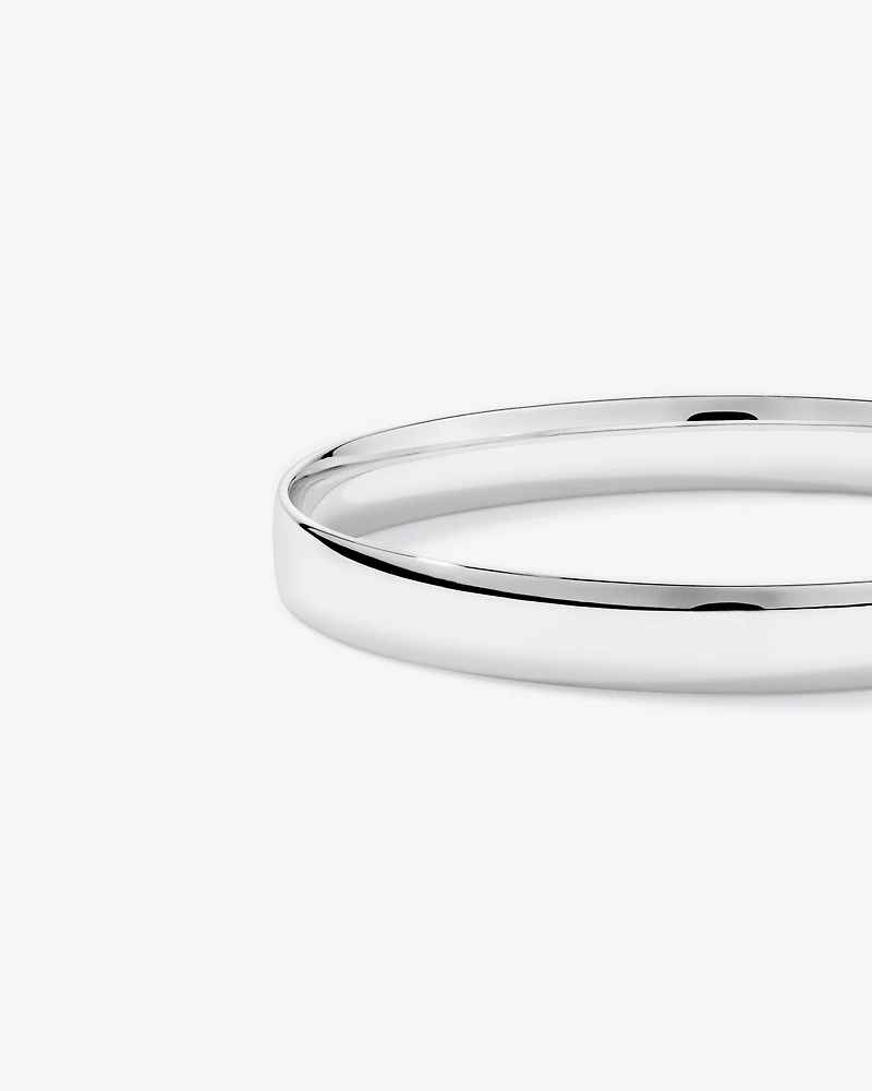 65mm (2.56") 8mm Width Solid Oval Bangle in Sterling Silver