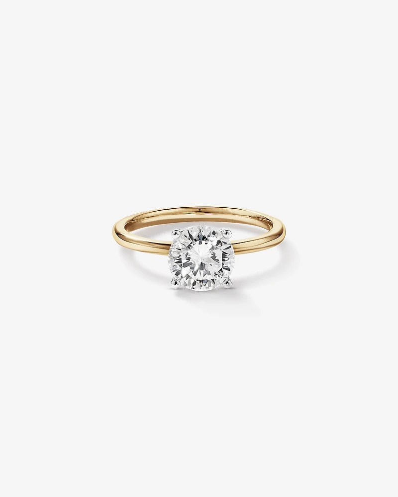 1.50 Carat TW Round Brilliant Signature 101 Solitaire Diamond Ring in 14kt Yellow & White Gold