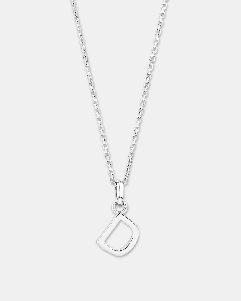 "D" Initial Pendant in Sterling Silver