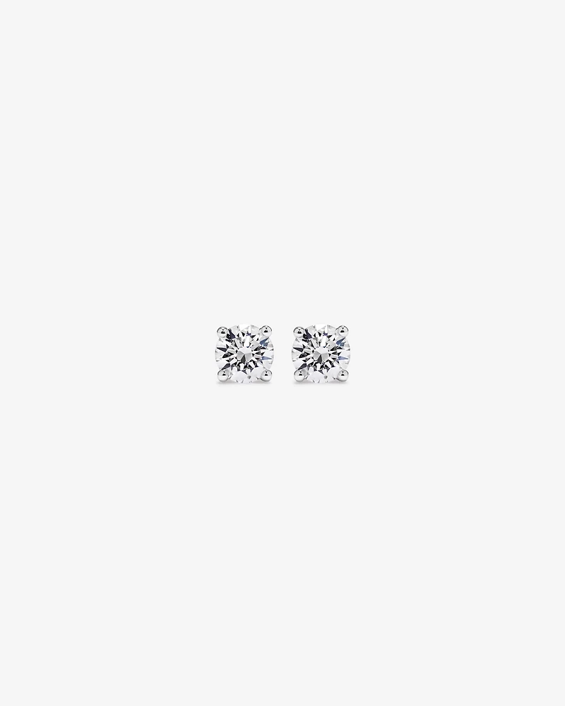 0.60 Carat TW Round Brilliant Laboratory-Grown Diamond Solitaire Stud Earrings in 10kt White Gold