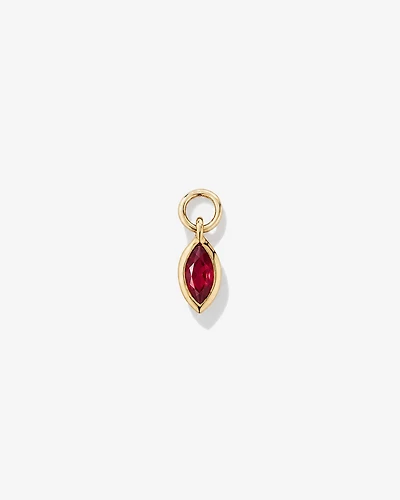 Ruby Single Earring Charm in 10kt Yellow Gold