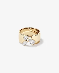 Bague poirier en diamant TW de 1,00 carat cultivée laboratoire or jaune 10 carats