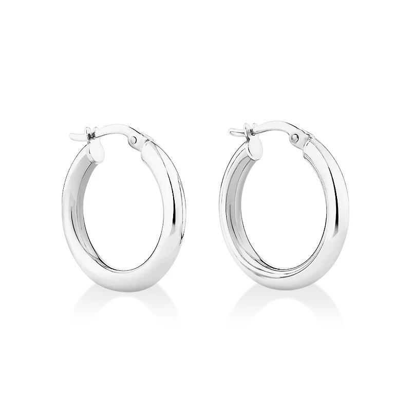 15mm Hoop Earrings in Sterling Silver