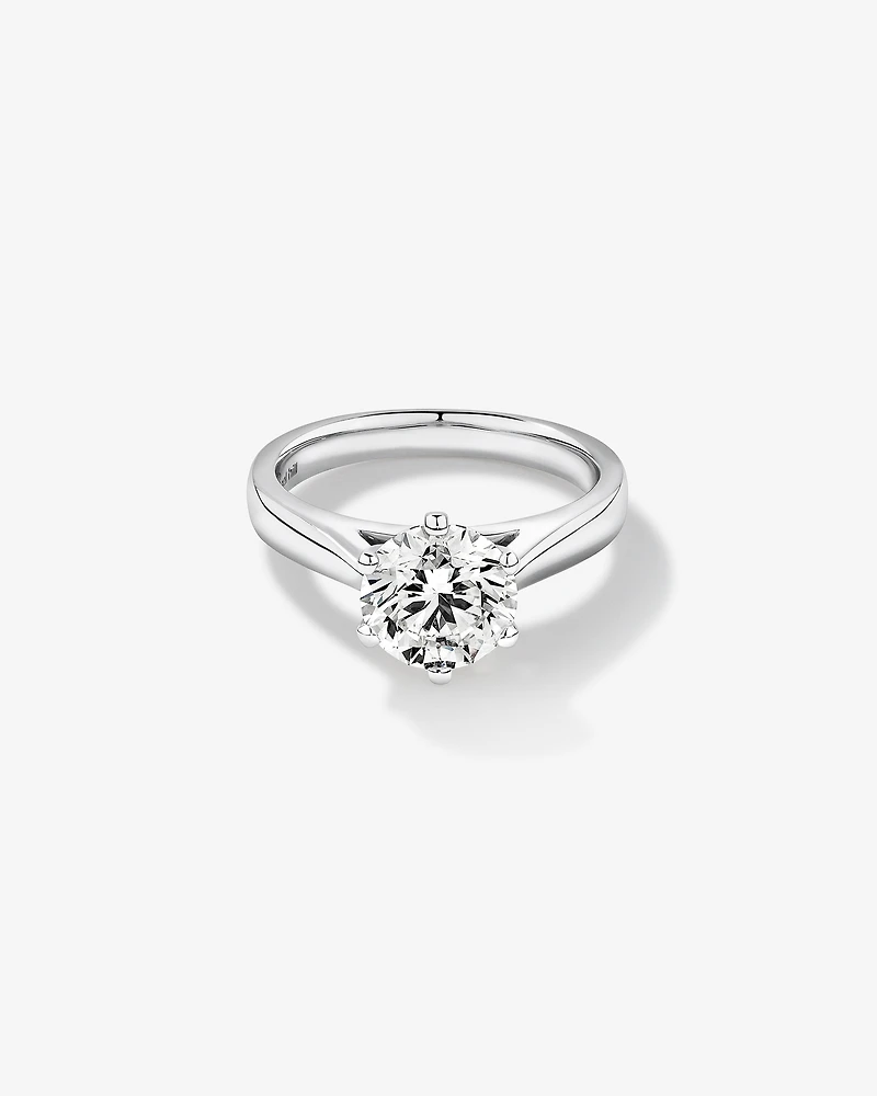 Certified Solitaire Engagement Ring with a Carat TW Diamond in 14kt White Gold
