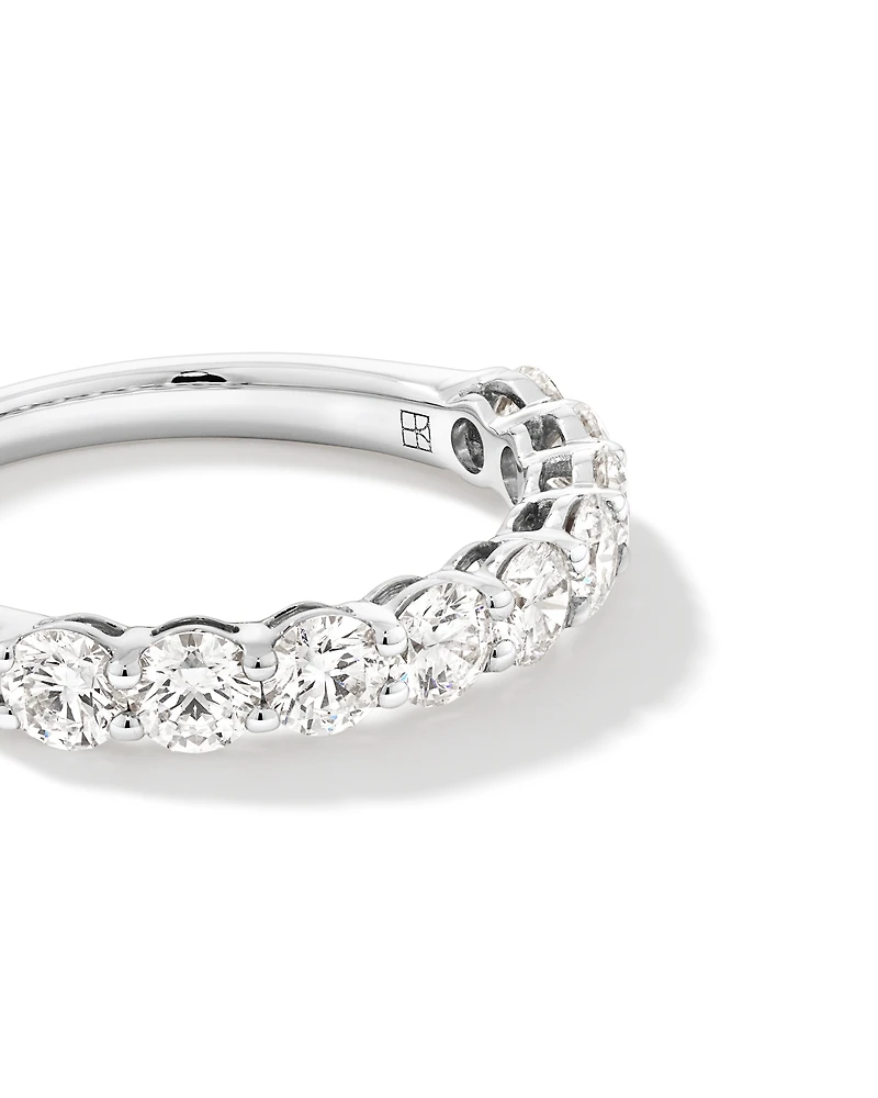 1.30 Carat TW Round Brilliant Laboratory-Grown Diamond Wedding Ring in 14kt White Gold