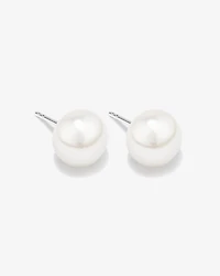 Stud Earrings with 9mm Button Cultured Freshwater Pearls in Sterling Silver