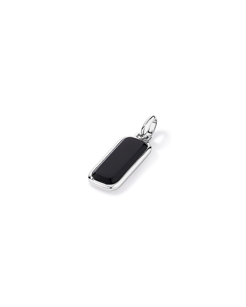 Black Onyx Oblong Pendant in Sterling Silver
