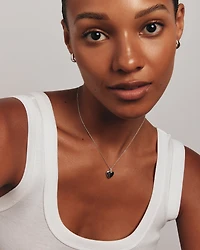 Médaillon Cœur avec Accent de Diamant en Argent Sterling