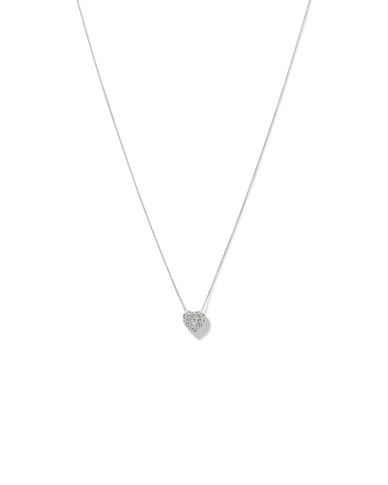 0.38 Carat TW Round Brilliant Laboratory-Grown Diamond Heart Pendant in Sterling Silver