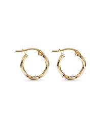 10mm Square Twist Hoop Earrings 10kt Yellow Gold