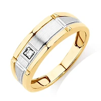 Men's Ring with a Diamond in 10kt Yellow Gold