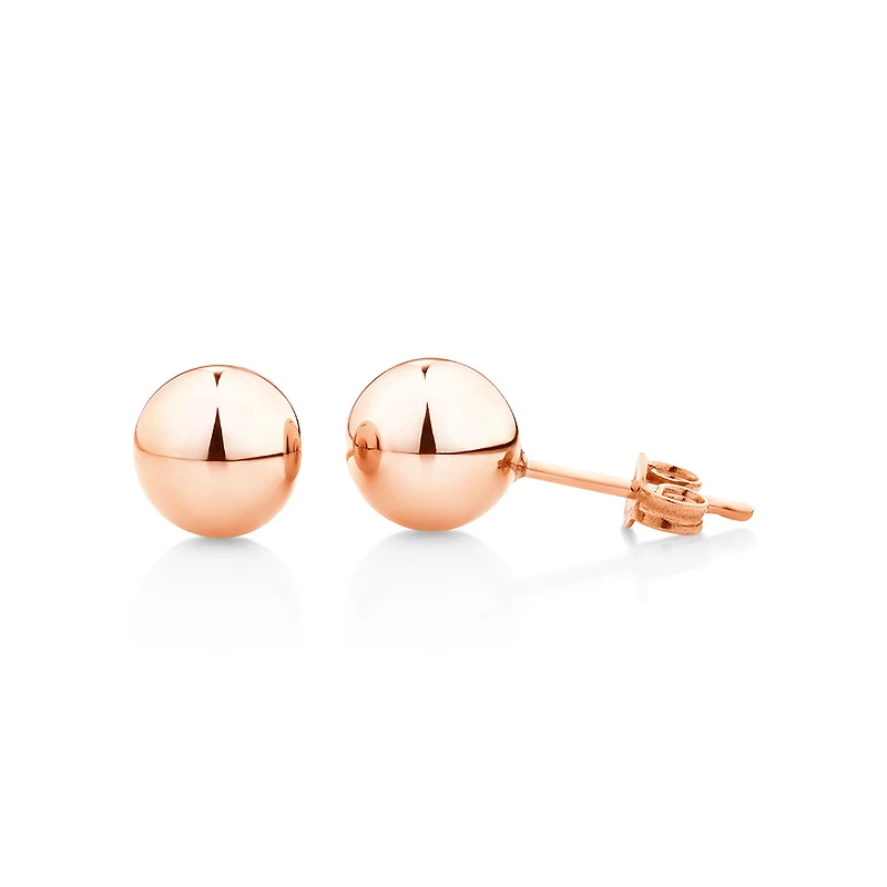 7mm Ball Stud Earrings in 10kt Rose Gold