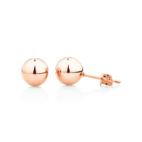 7mm Ball Stud Earrings in 10kt Rose Gold