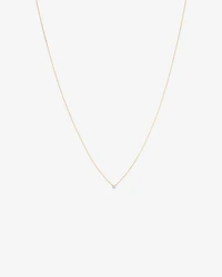 Mini collier solitaire en diamant en or jaune 10kt
