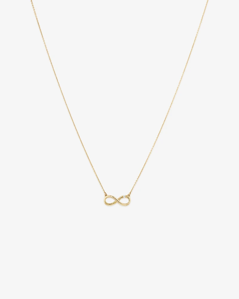 Collier infini orné d'un diamant en or jaune 10kt
