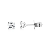 0.75 Carat TW Diamond Solitaire Stud Earrings 18kt Yellow Gold
