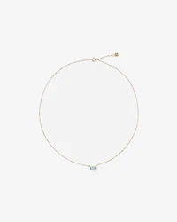 Oval East-West Aquamarine Necklace in 10kt Yellow Gold