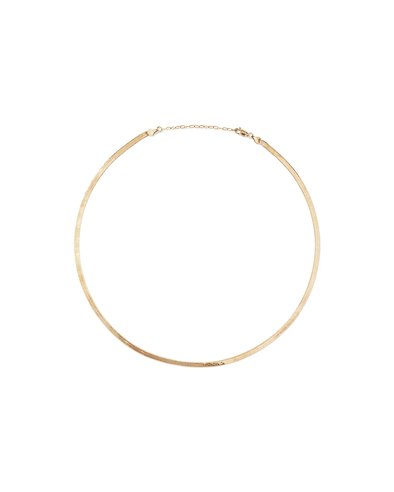 50cm (20") 3.5mm Width Herringbone Necklace in 10kt Yellow Gold