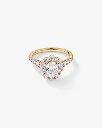 2.15 Carat TW Oval Halo Laboratory-Grown Diamond Ring 14kt Yellow Gold
