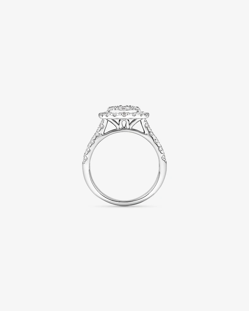 2.00TW Round Brilliant Laboratory-Grown Diamond Cluster Ring 10kt White Gold