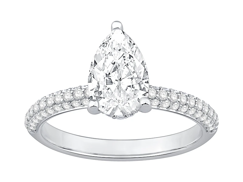 1.96 Carat TW Pear Cut Laboratory-Grown Diamond Engagement Ring 14kt White Gold