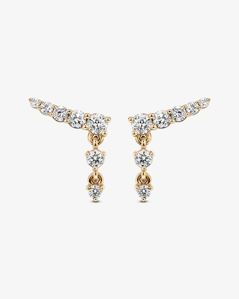 0.50 Carat TW of Laboratory-Grown Diamond Ear Climbers in 10kt Yellow Gold