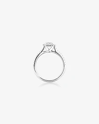 Bague de fiançailles en or blanc 14 K avec diamants totalisant 0,95 ct