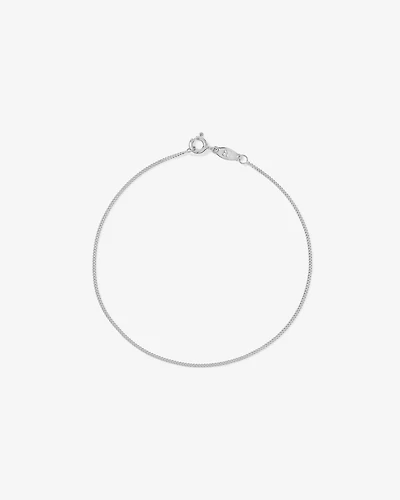 21cm (22") 3mm Width Solid Flat Bevelled Curb Bracelet in 10kt Gold