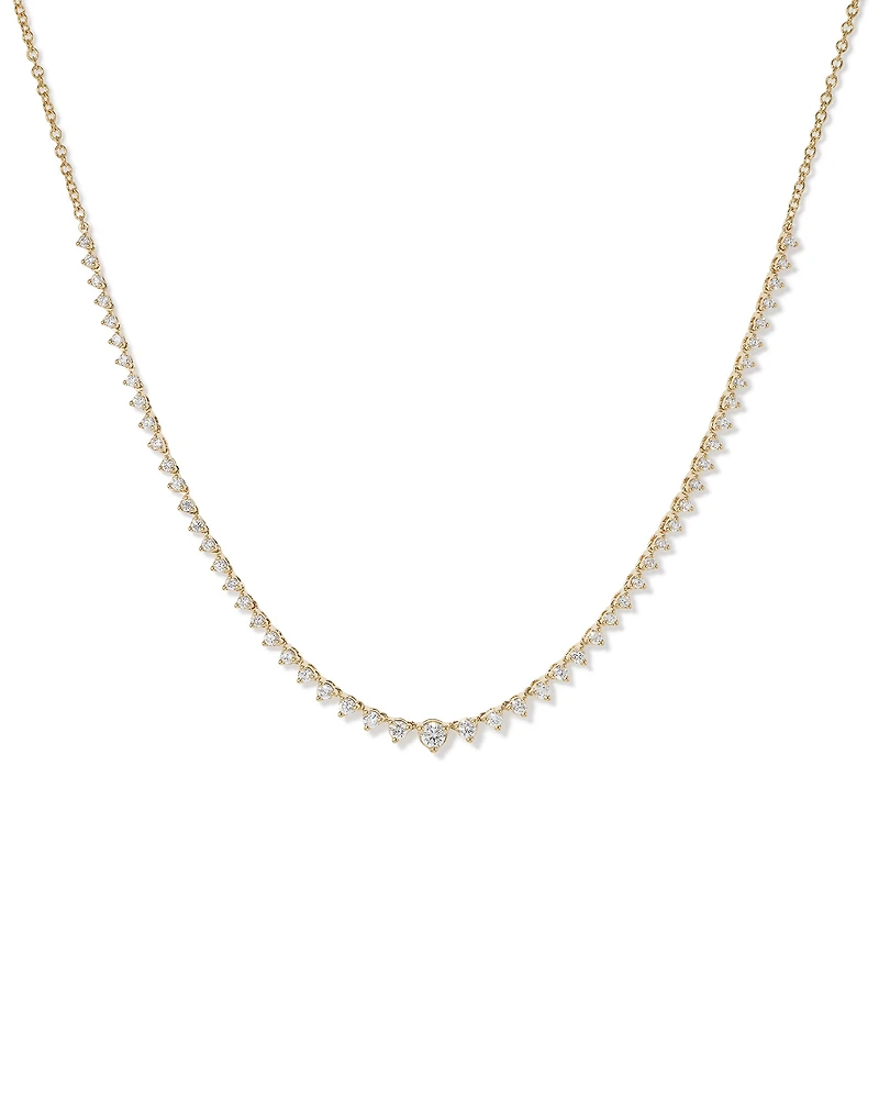Carat TW Laboratory-Grown Diamond Tennis Necklace set 10kt White Gold