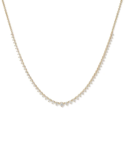 Carat TW Laboratory-Grown Diamond Tennis Necklace set 10kt White Gold