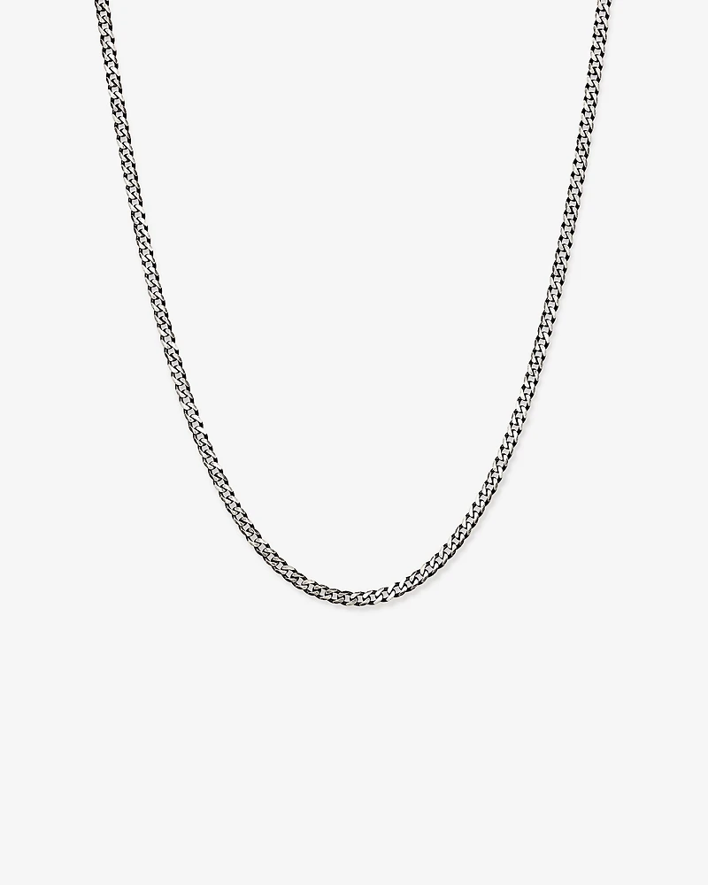 Chaîne gourmette oxydée en argent sterling de 60 cm (24 po)