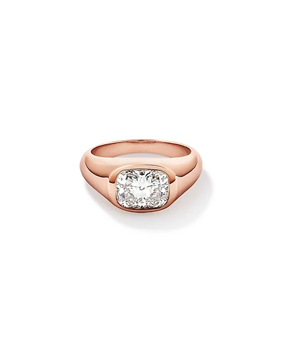 2.00TW Elongated Cushion Laboratory-Grown Diamond Ring 14kt Rose Gold