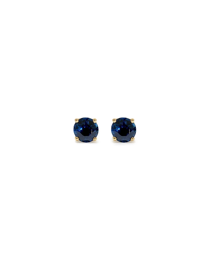 Australian Sapphire Round Stud Earrings in 10kt Yellow Gold