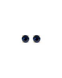 Australian Sapphire Round Stud Earrings in 10kt Yellow Gold