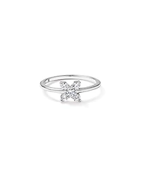 Cubic Zirconia Floral Ring Sterling Silver