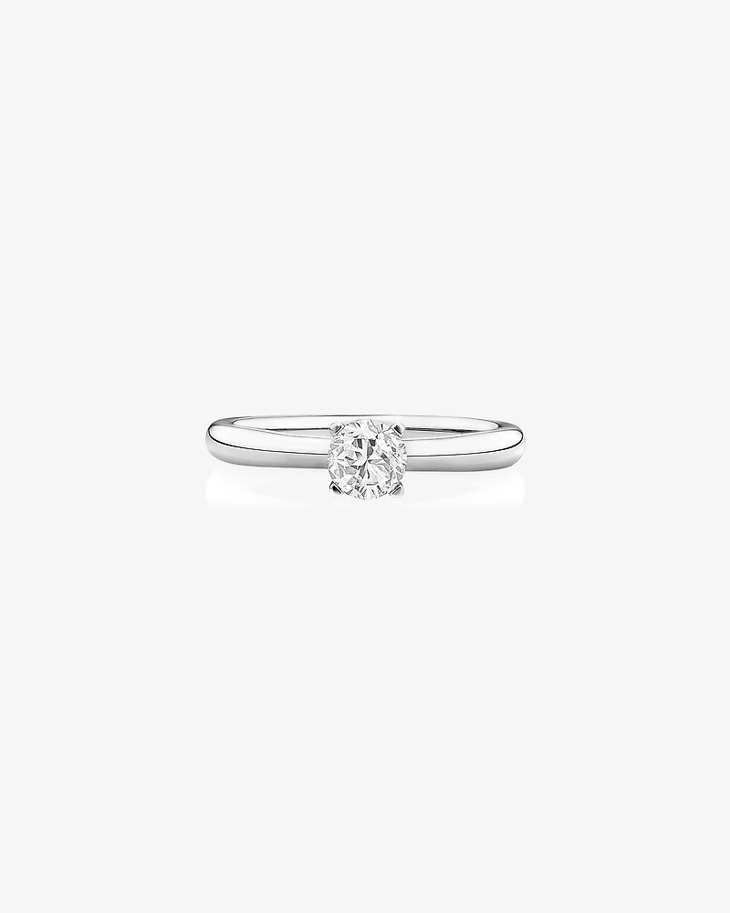 Bague de fiançailles à solitaire en or blanc de 14 K avec diamants totalisant 0,50 ct