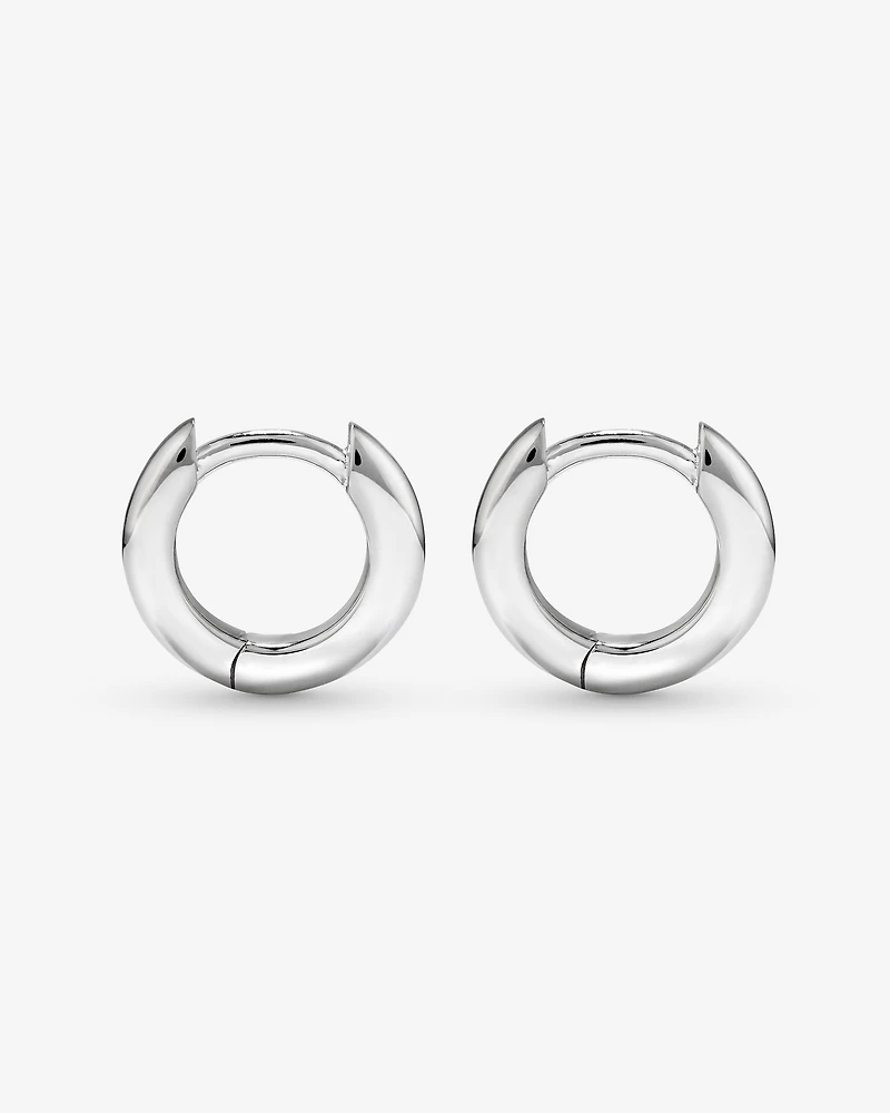 11mm Huggie Earrings in Sterling Silver