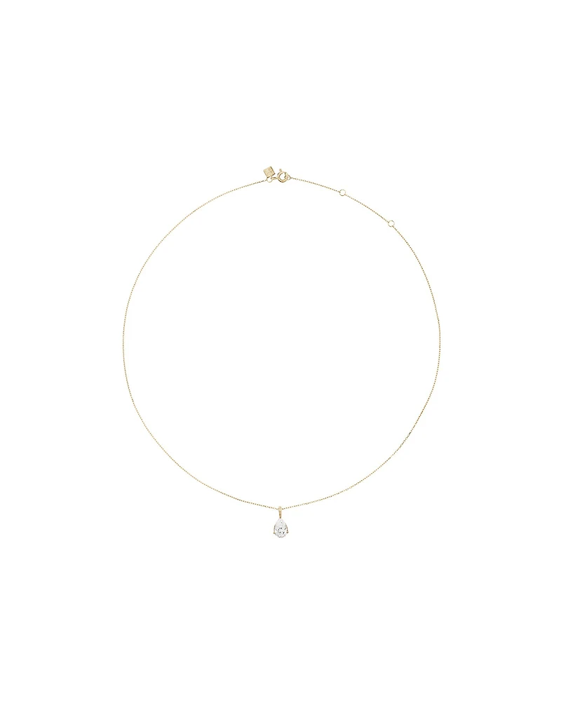 1.00 Carat TW Pear Cut Laboratory-Grown Diamond Solitaire Pendant in 10kt Yellow Gold