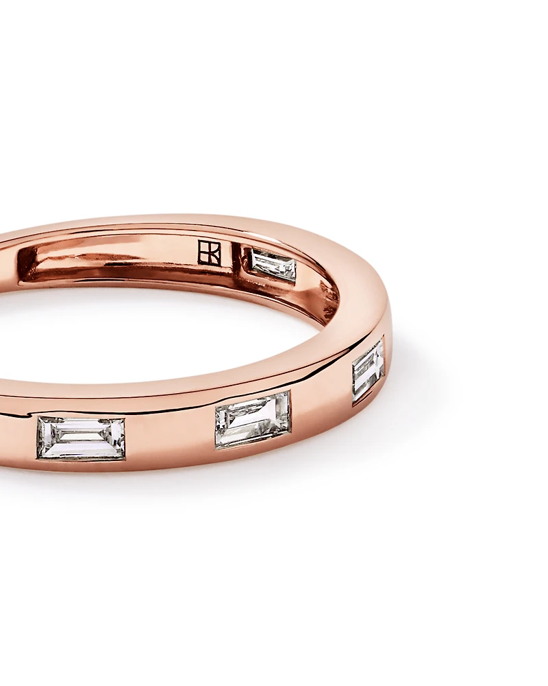 0.22TW Baguette Laboratory-Grown Diamond Wedding Band 14kt Rose Gold