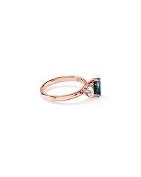 Australian Parti Sapphire & 0.30 Carat TW Diamond Toi Et Moi Ring 10kt RoseGold