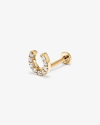 Horseshoe Helix Single Stud Earring with 0.04 Carat TW of Laboratory-Grown Diamonds in 10kt Gold