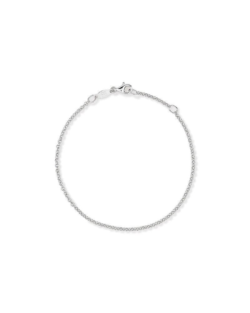 Bracelet à chaîne fine Belcher de 19 cm (7,5 po) et 1,8 mm de largeur en argent sterling