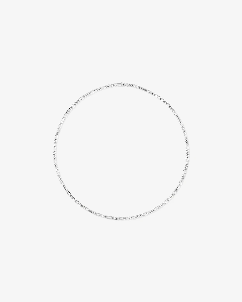 55cm (22") 3.75mm Width Figaro Chain Necklace in Sterling Silver