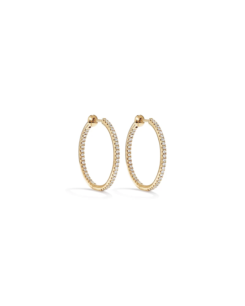 Hoop Earrings With 0.50 Carat TW Of Diamonds in 10kt Yellow Gold